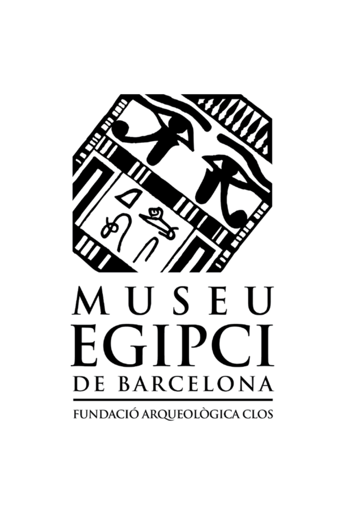 Logo du musée Egyptien de Barcelone, il y a un dessin égyptien au dessus du logo