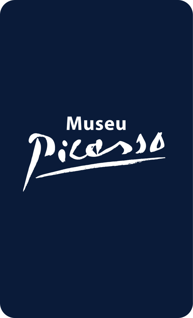 Logo du musée Picasso bleu et blanc à Barcelone